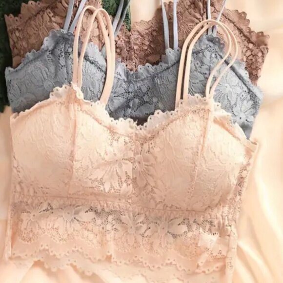 DESIGNER Other - 3 PAIR WOMENS LACED WOMENS BRAS SIZE XL NEW